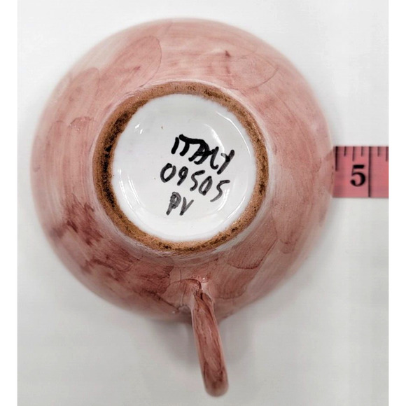 Peasant Village Pottery Hand Painted Cups and Saucers Floral Banana Vintage - Picture 9 of 9